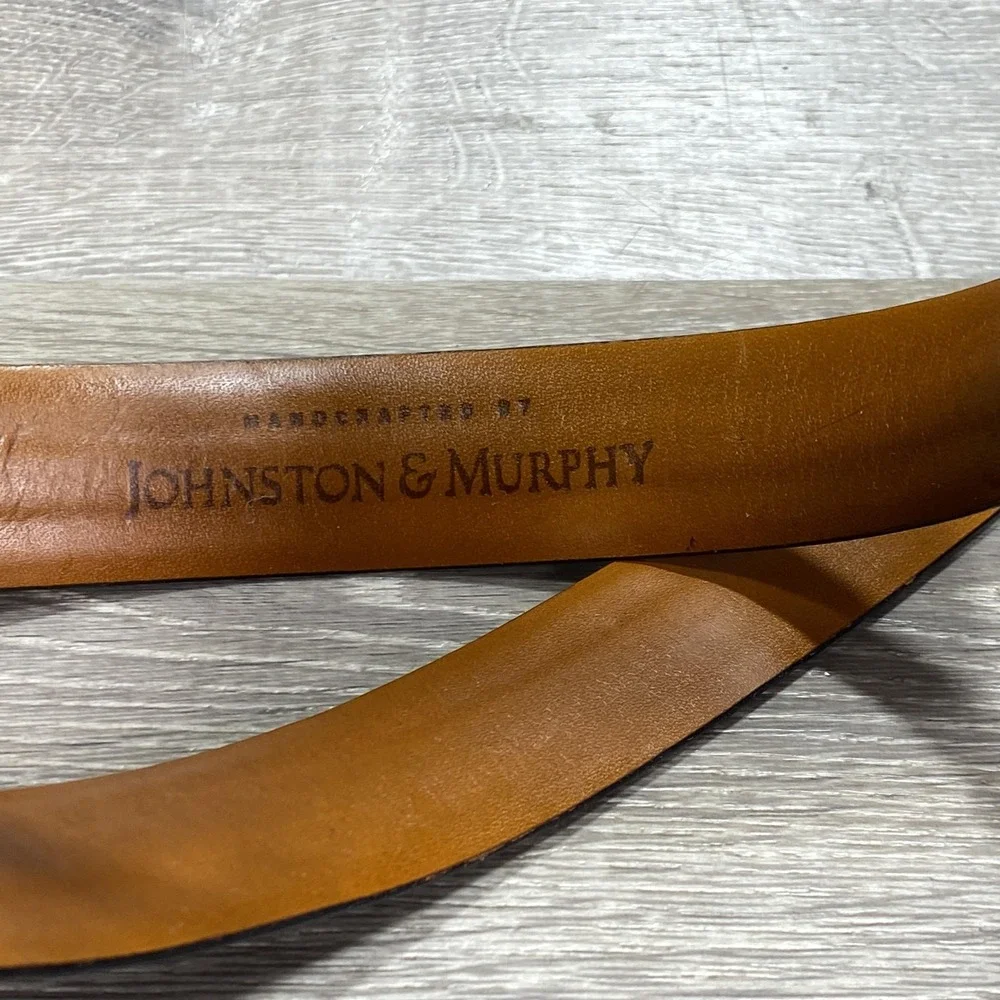Johnston & Murphy Belt Mens 44 American Kip Leather‎ Classic BH2051D Made in USA